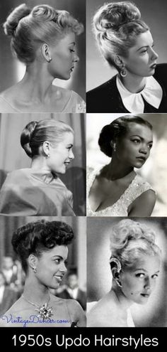 1950s Updo Hairstyles, Vintage Wedding Hair Updo, Hair Evening Styles, 1950s Updo, 1950s Hairstyles For Long Hair, 1950’s Hairstyles, 1950 Hairstyles, 1950’s Hair, Updo Hairstyles For Long Hair