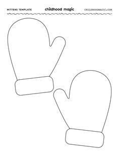 the mittens template is shown for children to use in crafts and papercrafting