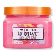 Cotton Candy Shea Sugar Scrub - Tree Hut | Ulta Beauty Cotton Candy Sugar Scrub, Tree Hut Cotton Candy, Sugar Scrub Tree Hut, Cotton Candy Tree, Shea Sugar Scrub, Spun Sugar, Bath N Body Works, Sephora Skin Care, Exfoliating Body Scrub