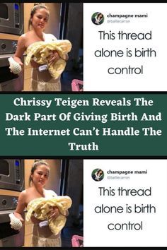 a woman in a white dress holding a large snake wrapped around her waist and the caption reads, charsey tegen reveals the dark part of giving birth and the internet can't