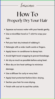 How To Properly Dry Your Hair, Healthy Hair Routine, Skin Facts, Wavy Bob Haircuts, Long Shiny Hair, Haircare Tips, Hair Mistakes, Short Shag Hairstyles, Hair Growing Tips