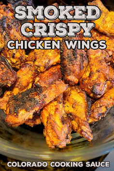 the cover of smoked crispy chicken wings is shown