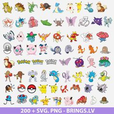 the pokemon stickers are all different colors and sizes, but there is no image to describe