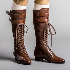 Edwardian Shoes, American Duchess, Smaller Calves, Victorian Boots, Sports Attire, Calf Muscles, Brown Brown, Boots Brown, Leather Collar