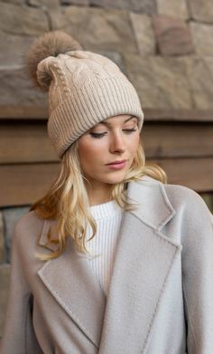 Cable-Knit Cashmere Beanie - 100% Luxury Cashmere | Ravella Fisherman Sweaters, Cashmere Socks, Silk Blouses, Cashmere Beanie, Cashmere Accessories, Fisherman Sweater, Luxury Women Fashion, Layered Design, Luxury Silk