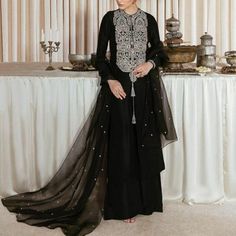 Raw Silk Black Palazzo Suit, Embellished India Salwar Kameez, Sequin Beads Hand Work Suit,plus Size Sharara Dress,pakistani Embroidered Suit - Etsy Hussain Rehar, Black Velvet Shorts, Embellished Neckline, Simple Pakistani Dresses, Pakistani Wedding Dresses, Boutique Dress Designs, Wedding Prep, Pakistani Dress Design, Silk Dupatta