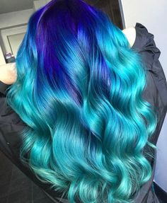 Mermaid Hair Color Ideas, Aquamarine Hair, Mermaid Hair Color, Hairstyle Tutorial, Hair Color Blue