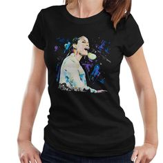 Sidney Maurer Original Portrait Of Alicia Keys Women&#8217;s T-Shirt Alicia Keys, Black Charcoal, Fashion Company, Minimalist Design, Women's T Shirt, Mens Shorts, Cocoa, Blue And Purple