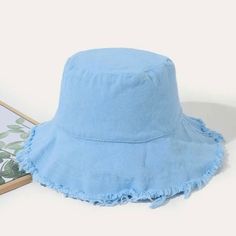 Denim Distressed Bucket Hat Shein Accessories, Baker Boy Cap, Steampunk Hat, Gray Cap, Tie Dye Bucket Hat, Pink Cap, Bunny Hat, Straw Sun Hat, Grey Beanie