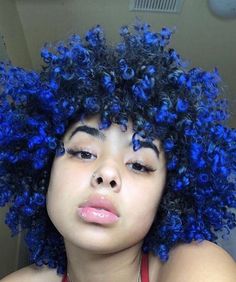 Midnight Blue Curly Hair, Women Punk Hair, Twists Protective Styles, Hairstyles Tumblr, Haircuts Cute, Dream Hairstyles, Hair Tumblr, Unnatural Hair Color, Everyday Hair