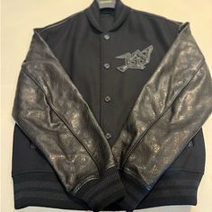 Louis Vuitton Leather Jacket Has Been Worn Twice, Size 54 Is Equal To Us-Large Louis Vuitton Jacket, Mens Jackets, Bomber Jacket, Jackets & Coats, Leather Jacket, Louis Vuitton, Leather, Black, Color