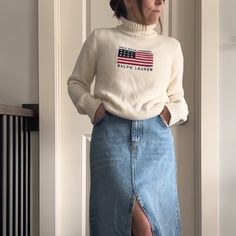 Excellent Used Condition. No Flaws That I Can See. Perfect For Pairing With Jeans, Or Dressing Up For Work. Even To Throw On Over A Swimsuit For A Summer Bonfire. Perfect For 4th Of July! Size Xl But Runs Small. Summer Bonfire, Flag Sweater, Ralph Lauren Cable Knit, Sweater Polo, Polo Ralph Lauren Sweater, Vintage Ralph Lauren, Polo Jeans, Ralph Lauren Sweater, Knit Cotton