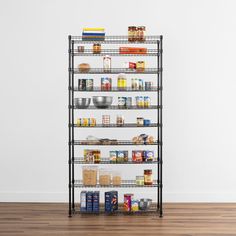 10 tiers pantry storage rack for kitchen food and accessories  (8074327687382) Shelves Pantry, Pantry Rack, Pantry Organizer, Canned Foods, Perfect Pantry, Garage Furniture, Falling Objects, Wire Shelves, Garage Accessories