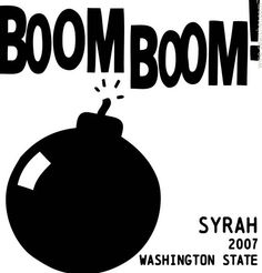 a black and white poster with the words boomboom