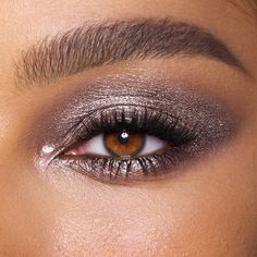 NEW! Magical mink eyeshadow with a pearlescent silver shimmer for hypnotising eyes! Charlotte Tilbury Eyeshadow, Grey Smokey Eye, Gem Makeup, Taupe Eyeshadow, Silver Eye Makeup, Shimmer Eye Makeup, Make Your Eyes Pop, Silver Eyeshadow