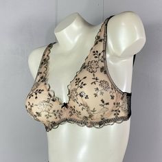 Dream Angels Unlined Plunge Bra With Silver Metallic Floral Embroidered Cream Mesh Bra By Victoria’s Secret. This Bra Is Unlined For That Sexy Sheer Look But Includes Underwire For Support. Adjustable Straps, And Back Closure. New With Tags Ship Daily Except Weekends V022105504 Elegant V-neck Bra For Party, Elegant Lace V-neck Bra, Elegant V-neck Lace Bra, Elegant Sheer Low-cut Bra, Elegant Low-cut Sheer Bra, Elegant Lined Victoria's Secret Bra, Elegant Silver Underwire Bra, Elegant Victoria's Secret Wedding Bra, Blue Lace Bra