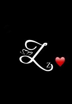 a black background with the letter l and a red heart on it's side