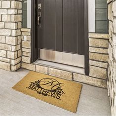 a door mat that says welcome on it