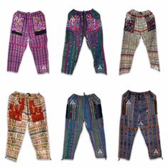 Picturesque Multicolor Unisex Pants, with embroidery. Typical Mexican Product from Chiapas. The embroidery is completely made and hand-spun with cotton thread on a Waist Loom. Multi colored blanket fabric. Handmade design work that, although they follow the same pattern, the colors of the embroidery may vary from piece to piece. It has a spring at the waist and laces to cinch at the ends. Material: blanket (cotton). Embroidery technique: waist loom. One size: approximately 54 cm wide by 100 cm l Bohemian Straight Pants With Floral Embroidery, Bohemian Floral Embroidered Trousers, Bohemian Embroidered Bottoms, Bohemian Pants With Floral Embroidery, Bohemian Bottoms With Multicolor Floral Embroidery, Bohemian Long Pants With Floral Embroidery, Traditional Multicolor Trousers, Bohemian Multicolor Bottoms With Floral Embroidery, Bohemian Floral Embroidered Bottoms For Festival