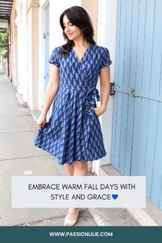 Stay chic and comfy this fall in our Stratus Cotton Wrap Dress. This blue and white beauty is a must-have for a chic and sustainable look. 🌟 Discover more at Passion Lilie. 💙 #PassionLilie #SustainableFashion #WrapDress" Winter Skies, Cotton Wrap Dress, Ikat Dress, Travel Dress, Dresses Xxl, Ikat Fabric, Style And Grace, Style Mistakes, Dress Picture