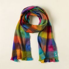 Seamless Rainbow Scarf ​ | Alpaca Scarf | Uncommon Goods Acne Studios Scarf, Unique Stocking Stuffers, Rainbow Scarf, Uncommon Goods, Alpaca Scarf, Cozy Scarf, Stocking Stuffer Gifts, Unusual Gifts, Scarf Print