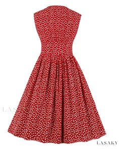 Lasaky - Exquisite Floral Patterned Dress Elegant Red Vintage Summer Dress, Retro Pleated Summer Dresses, Red Sleeveless Vintage Dress For Spring, Sleeveless Red Vintage Dress For Spring, Elegant Red A-line Sundress, Sophisticated Women, Conscious Fashion, Mid Length Skirts, Skirt Skirt