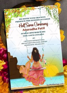 Yashaswitha Half Saree Ceremony Half Saree Ceremony, Saree Ceremony, Small Wedding Decor, Simple Stage Decorations, Half Saree Function, Function Hall, Simple Birthday Decorations, Wedding Decor Style, You're Invited