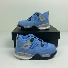 Brand New Pairs Of Nike Air Jordan Retro Iv Td "University Blue" Color: University Blue / Black All Pairs Are Completely New And Have Not Been Worn Or Tried On! I Have Size 7c, 8c, 9c Available! Blue Breathable Lace-up Jordan Shoes, Blue Leather Breathable Sneakers, Sporty Blue Air Jordan 4 Breathable, Blue Low-top Air Jordan 4 Breathable, Breathable Blue Air Jordan 4 For Streetwear, Blue Breathable Air Jordan 4 For Streetwear, Blue Breathable Low-top Air Jordan 4, Blue Low-top Breathable Air Jordan 4, Sporty Non-slip Low-top Jordan Shoes