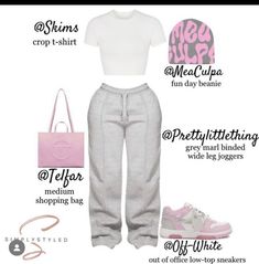 Pink and grey 
Cute 
Comfy
Black girl 
Trendy Skandinavian Fashion, Sweatpants Outfit, Cute Lazy Outfits, Grey Sweatpants