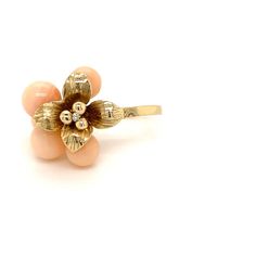 Vintage High Tea Ring by Vintage Magnality worn by Meghan Markle Vintage High Tea, Tea Ring, Diamond Flower Ring, Pale Peach, Ethical Jewelry, Diamond Flower, Sustainable Jewelry, Coral Beads