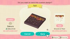 Animal Crossing Fall Path, Path Border, Flooring Design, Floor Design, Animal Crossing, Custom Design, The Creator, Coding, Flooring