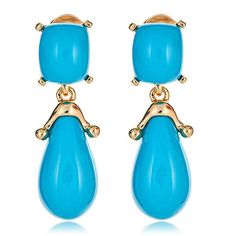 Kenneth Jay Lane Double Turquoise Earrings Kenneth Jay Lane Jewelry, Lemon Earrings, Necklace Length Guide, Elizabeth Cole, David Webb, Fruit Earrings, Mixed Fruit, Gold Plated Bracelets, Big Earrings