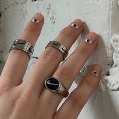 Masc Nails Designs, Masculine Nail Designs, Nails Minimal, Minimal Nails Art, Mens Nails, Hippie Nails, Punk Nails, Hard Nails, Eye Nails