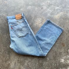 "Distressed Levis 515 Denim Jeans. Size fits 33\". Still in great condition. Small stains at leg and coin pocket. Overall condition is 8/10. Weight 800g. Please check the measurement below.Measurements are taken laid flat. Waist : 33 inches Length : 39 inches Inseam : 27 inches Rise : 12 inches Thigh : 11.5 inches Leg : 8 inches Thank you" Light Wash Denim Jeans, Uniqlo Jeans, Levi’s Jeans, Vintage Polo Ralph Lauren, Distressed Denim Jeans, Levi Jeans 501, Black Denim Jeans, Jeans Distressed, Levis Denim