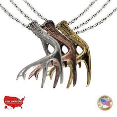 Premium Quality Creative Pewter Designs Whitetail Deer Antler Shed Necklace & Pendant, M009PEN, Fashion Jewelry Deer Necklace For Men, White Tail, Whitetail Deer, Make Your Own Jewelry, Deer Antlers, Animal Jewelry, Antlers, Jewelry Lover, Deer