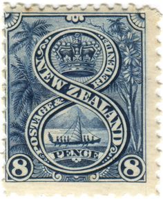 the new zealand stamp with an image of a boat on it