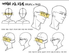 how to draw the face and head in different ways, with instructions on how to do it