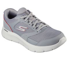 Go the extra mile in walking comfort with Skechers GO WALK FLEX. This lace-up features a synthetic overlay and mesh upper with a Skechers Air-Cooled Goga Mat insole and lightweight ULTRA GO cushioning. | Skechers Men's GO WALK FLEX Sneaker Breathable Mesh Lace-up Running Shoes For Walking, Skechers Go Walk, Train Activities, Go The Extra Mile, Man Go, Extra Mile, Wide Shoes, Sketchers Sneakers, Personal Marketing