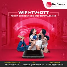 an advertisement for the netblon wifi tv and ott, which is being advertised