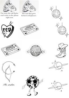 an image of some different things in black and white