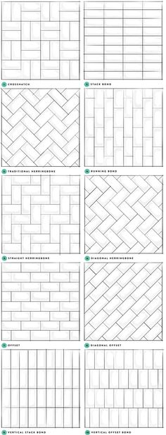 the instructions for how to make a brick wall with different types of bricks and their names