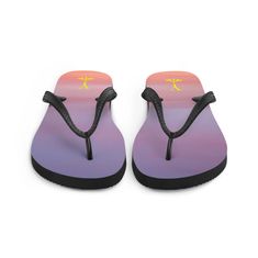 Sunset Flip-flops - Etsy Comfortable Pink Flip Flops For Beach, Comfortable Pink Flip Flops For The Beach, Pink Summer Slippers For Beach Season, Adjustable Summer Surfing Flip Flops, Adjustable Summer Flip Flops For Surfing, Casual Adjustable Pink Slippers, Adjustable Purple Flip Flops For Summer, Multicolor Summer Beach Slippers, Comfortable Multicolor Summer Slippers