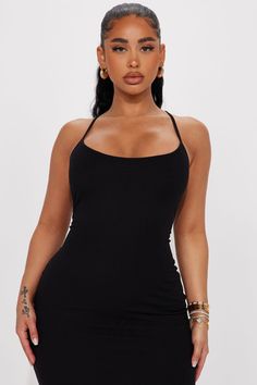 Available In Black, Pink, Brown, White, And Mint. Ribbed Midi Dress Adjustable Spaghetti Straps Square Neck Stretch Lined Shell: 96% Polyester 4% Spandex Lining: 92% Polyester 8% Spandex Imported | Bella Ribbed Midi Dress in Black size Small by Fashion Nova Black Elastane Bodycon Dress With Spaghetti Straps, Black Seamless Spaghetti Strap Bodycon Dress, Solid Color Cami Bodycon Dress, Stretch Cami Bodycon Dress Casual, Stretch Ribbed Mini Dress With Spaghetti Straps, Casual Stretch Cami Bodycon Dress, Dress 90s Style, Fashion Nova Models, Ribbed Midi Dress