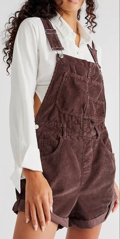 Brown Overalls Outfits, Ziggy Shortalls, Ziggy Overalls, Cord Overalls, Overalls Fit, Brown Overalls, Overalls Outfits, Corduroy Dungarees, Corduroy Overalls