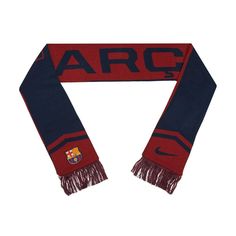 a scarf with the word barcelona on it