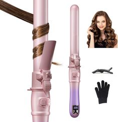 About this item
AUTO ROTATING CURLING IRON：Control the curling wand direction by pressing the 2 buttons,using process is completely smooth and snag-free to protect your hair from being ripped out.All you need to create a long-lasting stunning hairstyle and a charming temperament is 10 minutes, simplifying the curling process and saving you 50% of your usual time.
LED DIGITAL DISPLAY: The newly rotating curling iron upgraded version is equipped with a LED display,show the temperature for you.You can freely adjust the numbers on the screen to meet the needs of personalized hairstyles.（Tip: To prevent accidental touch, please press the button for 2 seconds to turn on.） Medium Long Hair, Hair Curlers, Curling Iron