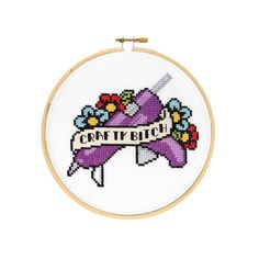 Crafty Bitch DIY Cross Stitch Kit – gather here online Basic Cross Stitch Pattern, Geeky Cross Stitch, Funny Cross Stitch Patterns, Dmc Embroidery, Aida Cloth, Dmc Embroidery Floss, Diy Cross, Cross Stitch Funny, Diy Cross Stitch