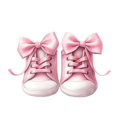 a pair of pink shoes with bows on the top and bottom, all tied together