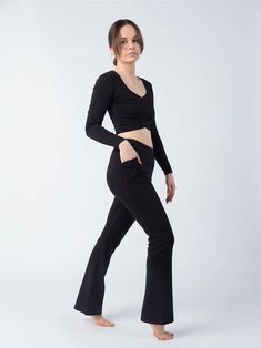 In a world of polyester and nylon, we're breaking the trend with our eco-conscious performance fabric crafted from ribbed organic cotton. In Eclipse black. Structured support where you want it, stretchy comfort where you need it. These flexible flare leggings have a supportive waistband and deep side pockets. Fitted to the knee, with a flattering flare bottom. • Creamy soft feel and sleek fit • 4-way stretch + sweat-wicking • Soft and breathable natural fibers • Ribbed, supportive structure • St Carbon Offset, Flare Leggings, Performance Fabric, Eco Conscious, The Trend, In A World, Natural Fibers, Fabric Crafts, Organic Cotton