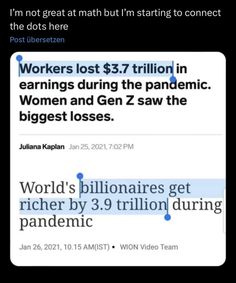 two tweets with the same text on them, one says workers lost $ 3 billion